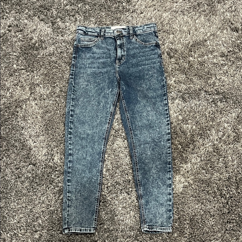 Topshop Jamie Blue Acid Wash Jeans 30 x 30